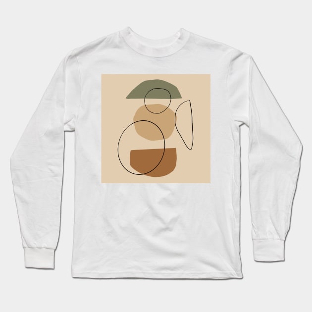 geometrical,abstract,minimal,modern,pastel,plant,abstract,pastel design, Long Sleeve T-Shirt by Riadesignstore